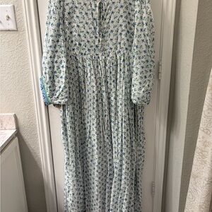 Daughters of India Blue and White Maxi Dress